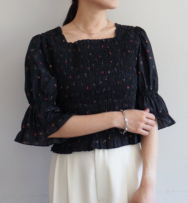  「【PUFRILL/パフリル】シャーリングブラウス」|シャツ・ブラウス|