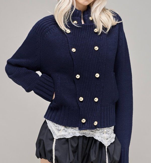  「【26AW LOOK掲載品番】ヘリテージWボタンニット」|ニット・セーター|