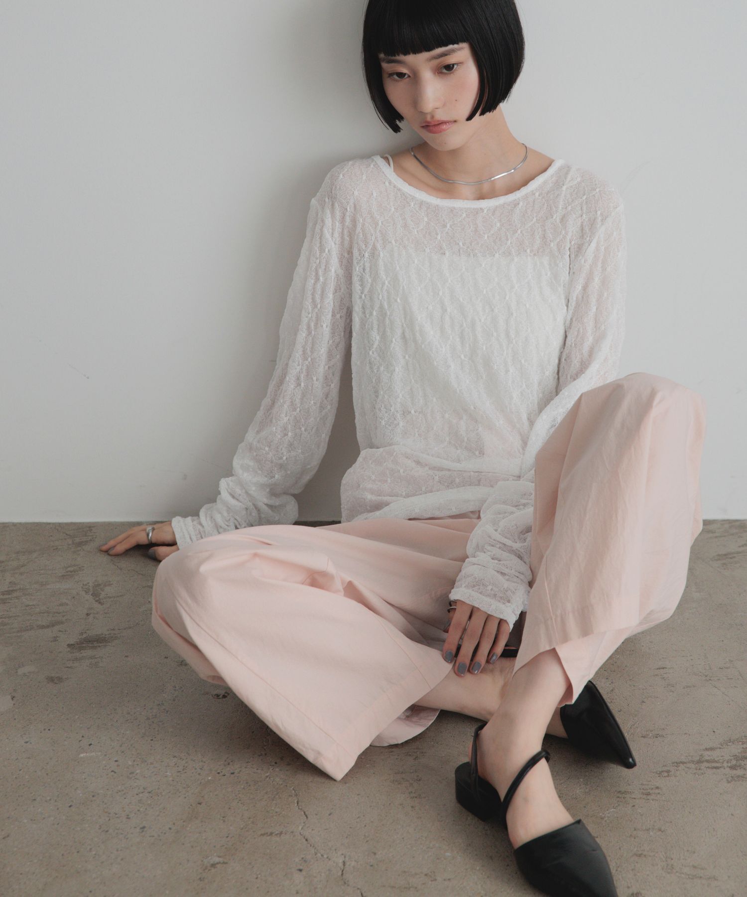LOWRYS FARM「クシュクシュレースプルオーバーＬＳ」|Tシャツ・カットソー|OFF