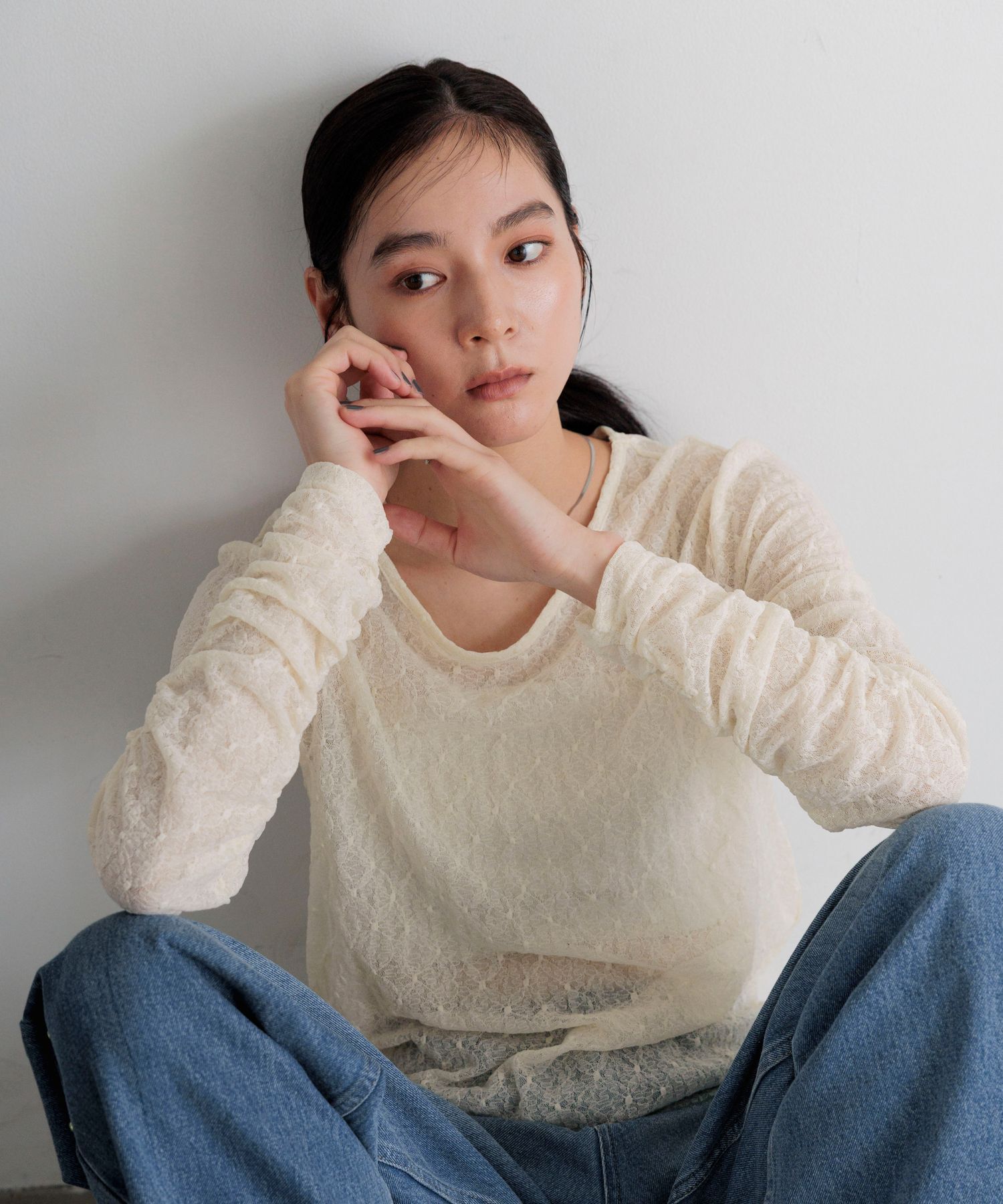 LOWRYS FARM「クシュクシュレースプルオーバーＬＳ」|Tシャツ・カットソー|NTL