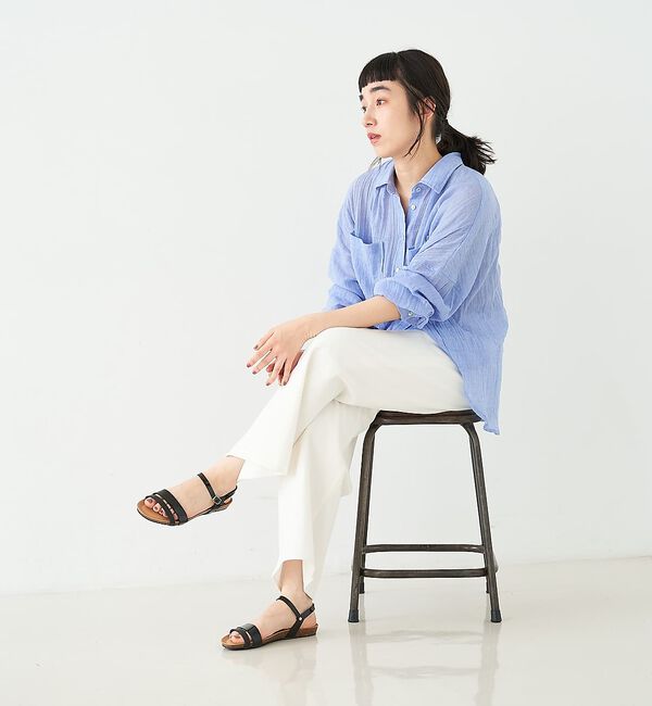 collex「【WEB限定】【PLAKTON/プラクトン】アンクルストラップフラットサンダル」|サンダル|