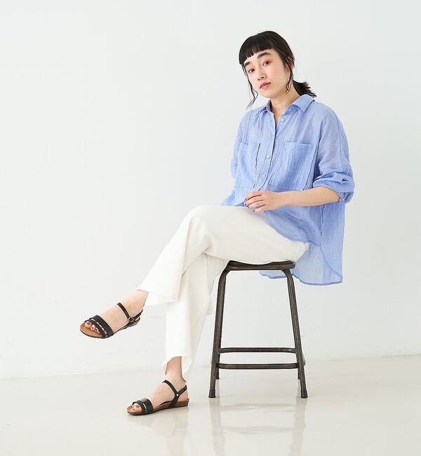 collex「【WEB限定】【PLAKTON/プラクトン】アンクルストラップフラットサンダル」|サンダル|