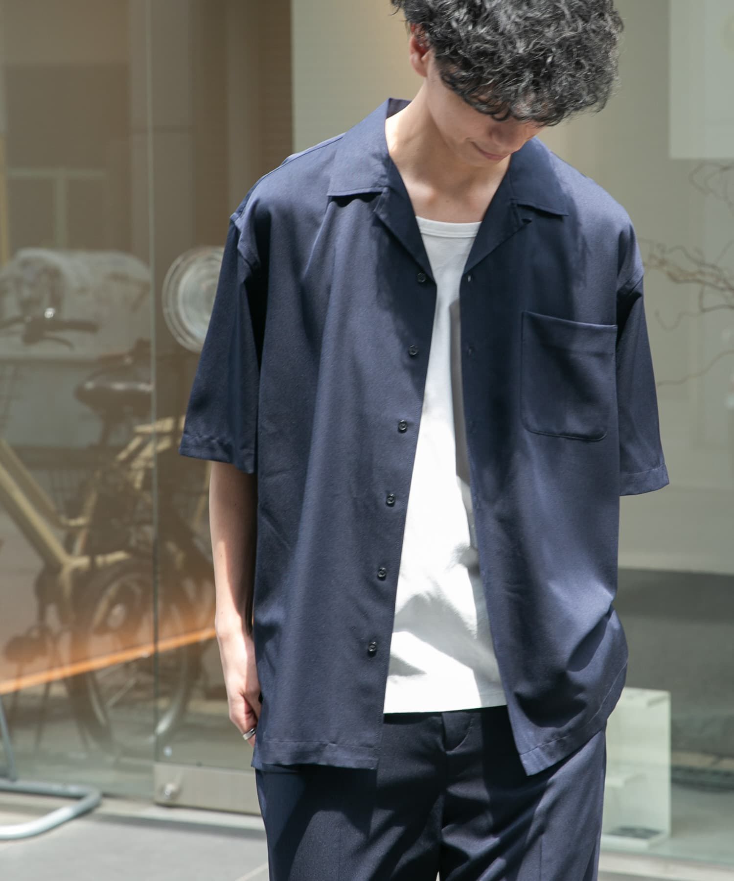 URBAN RESEARCH DOORS「FORK&SPOON　COOL FIBERオープンカラーシャツ」|シャツ・ブラウス|