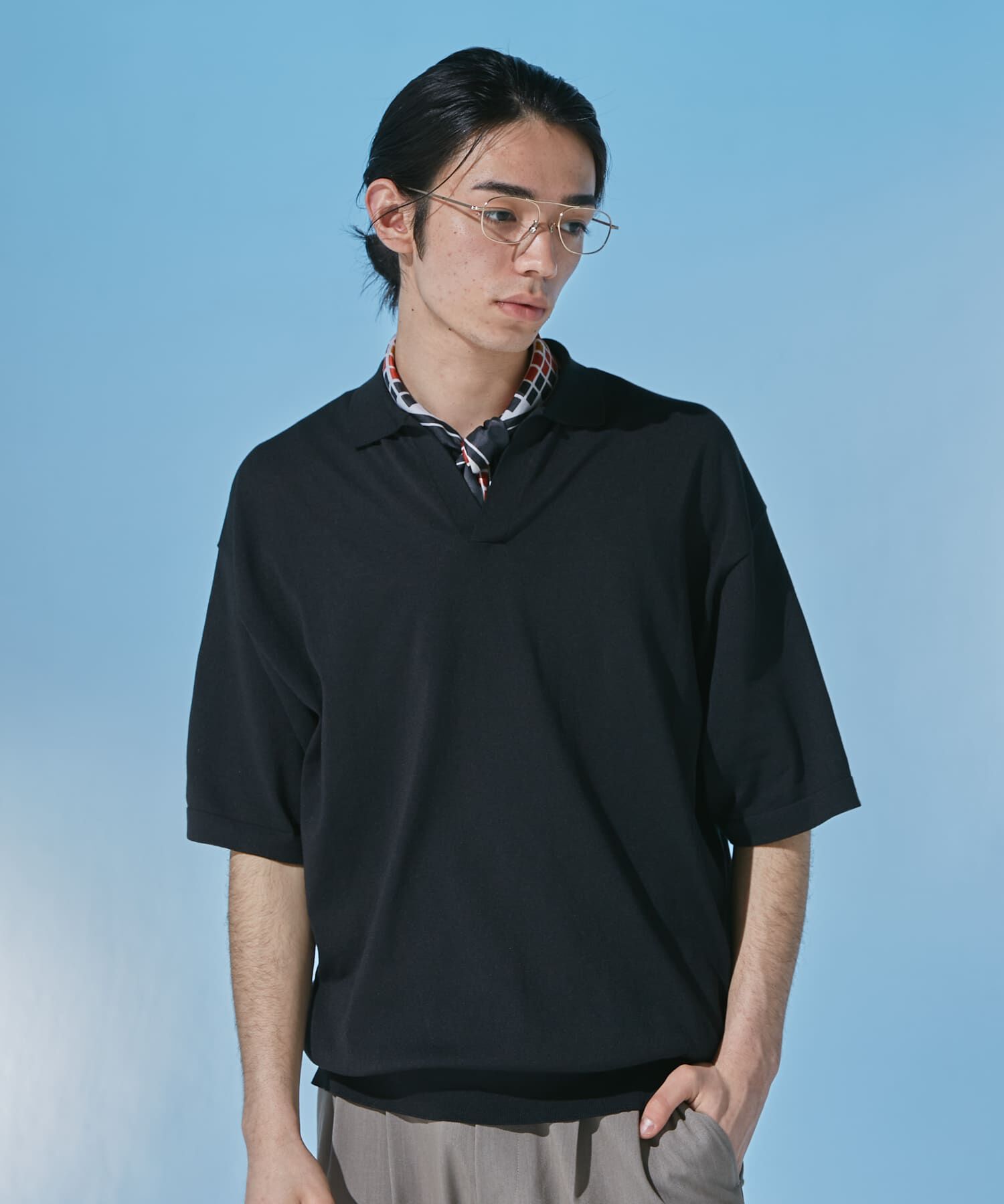 URBAN RESEARCH DOORS「『仁村紗和さん着用』『UR TECH』サマシェア スキッパーニット」|ニット・セーター|