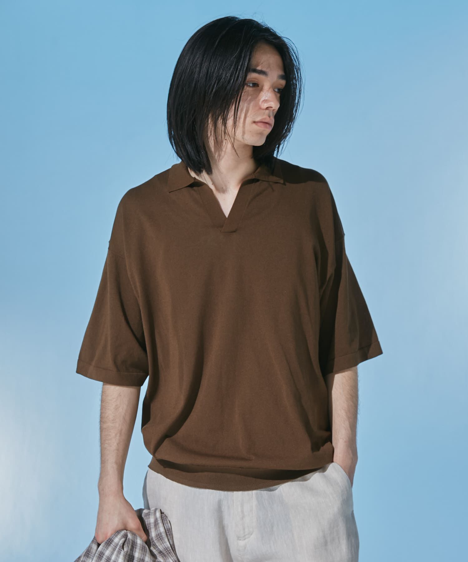 URBAN RESEARCH DOORS「『仁村紗和さん着用』『UR TECH』サマシェア スキッパーニット」|ニット・セーター|
