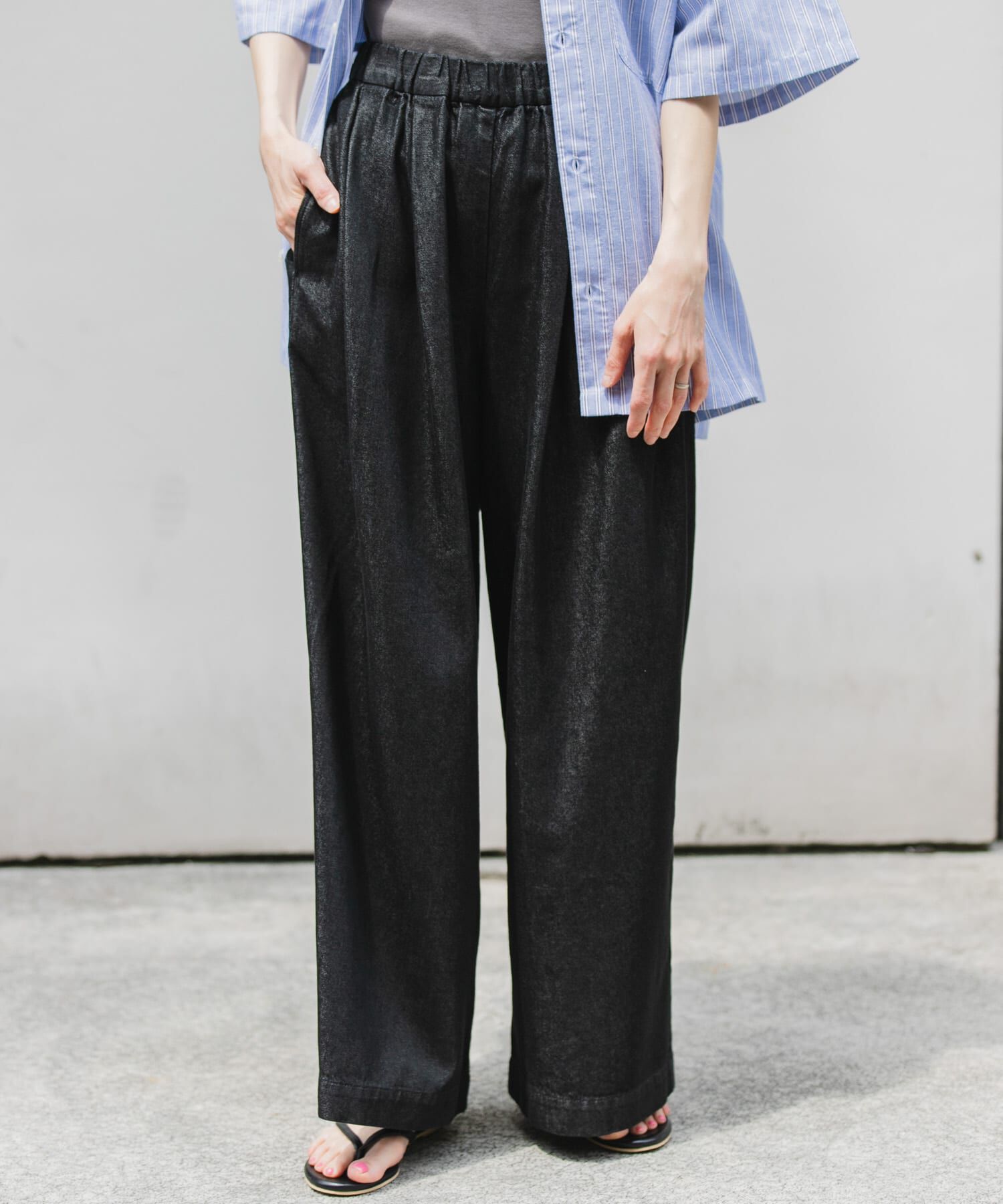 URBAN RESEARCH DOORS「FORK&SPOON　セルロースデニムワイドパンツ」|デニム|