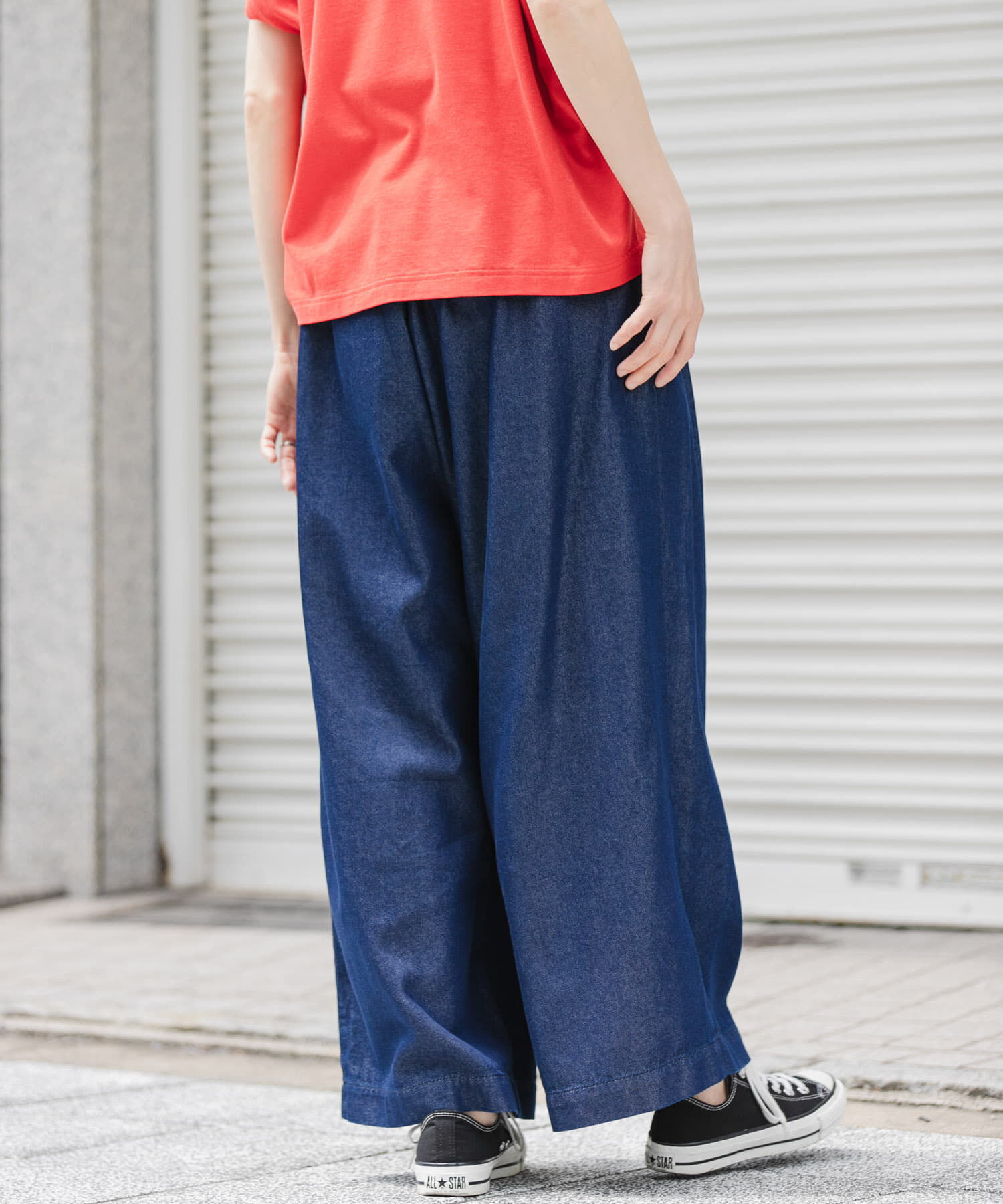 URBAN RESEARCH DOORS「FORK&SPOON　セルロースデニムワイドパンツ」|デニム|