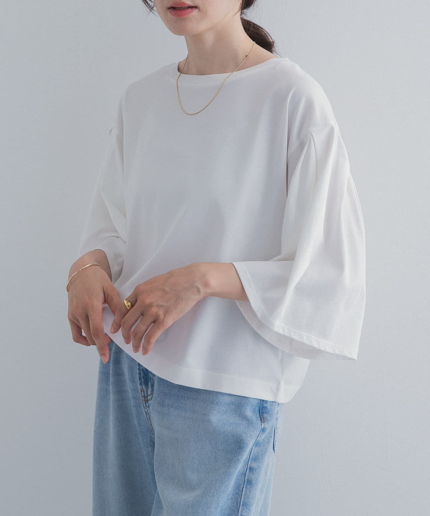 URBAN RESEARCH DOORS「シルケットクロップドプルオーバー」|Tシャツ・カットソー|オフホワイト