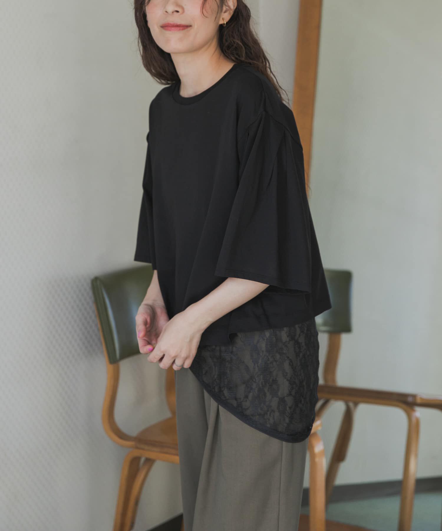 URBAN RESEARCH DOORS「シルケットクロップドプルオーバー」|Tシャツ・カットソー|