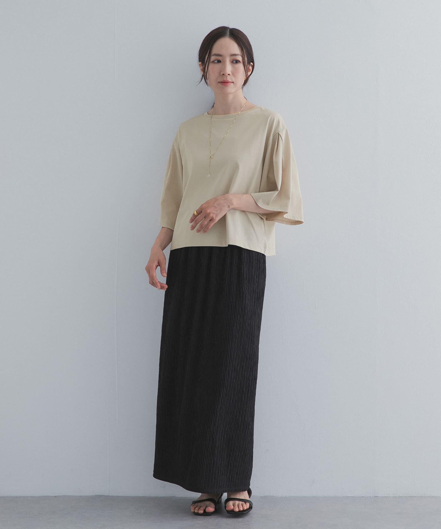 URBAN RESEARCH DOORS「シルケットクロップドプルオーバー」|Tシャツ・カットソー|