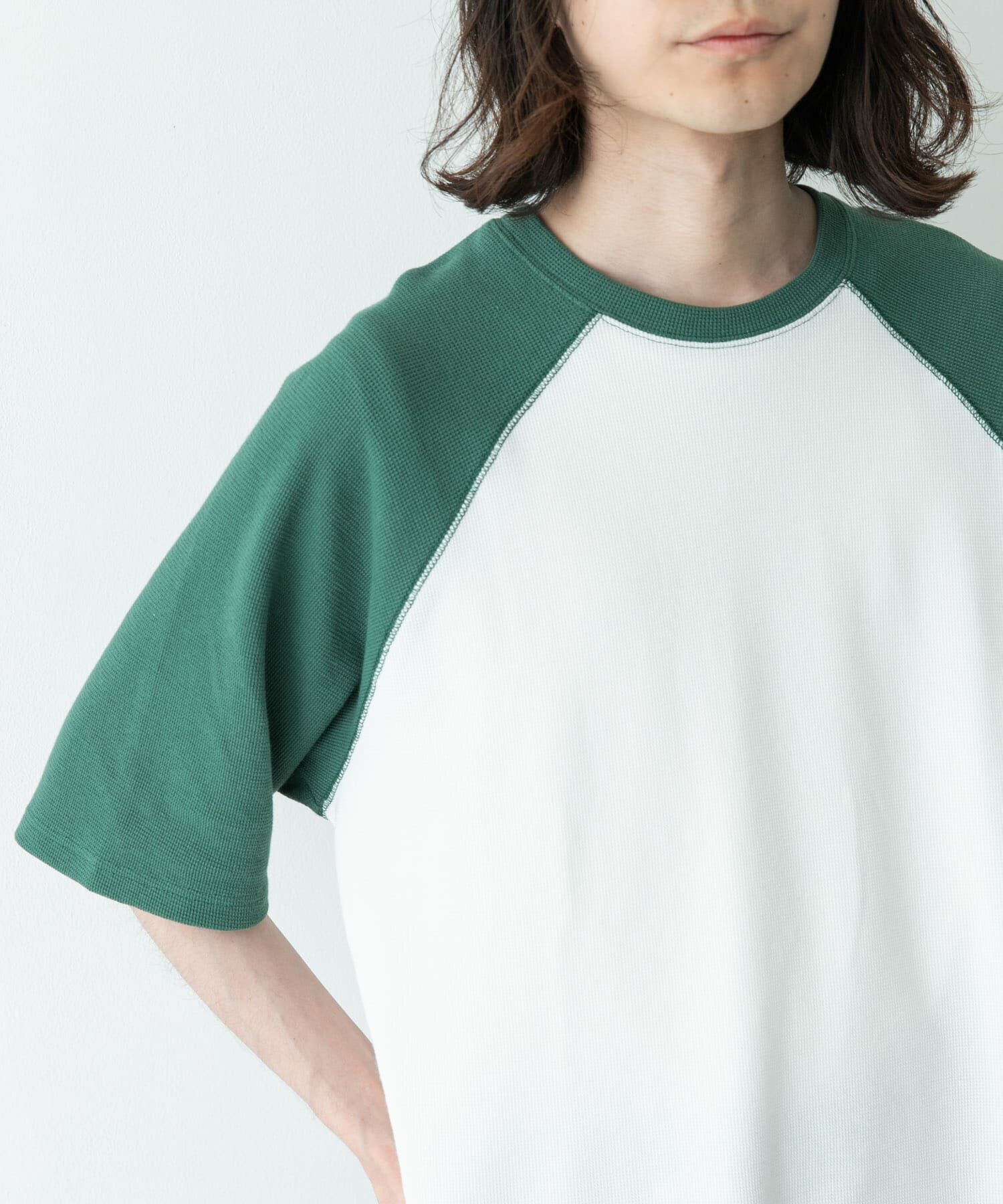 Sonny Label 「配色ワッフルラグランショートスリーブTシャツ」|Tシャツ・カットソー|