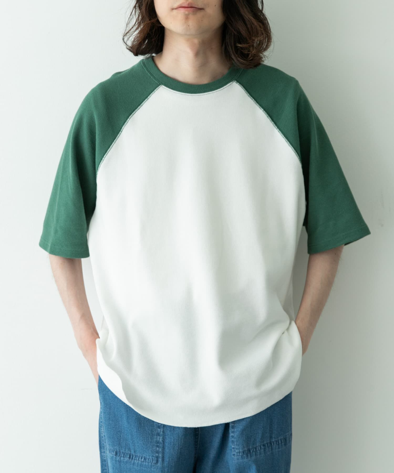 Sonny Label 「配色ワッフルラグランショートスリーブTシャツ」|Tシャツ・カットソー|