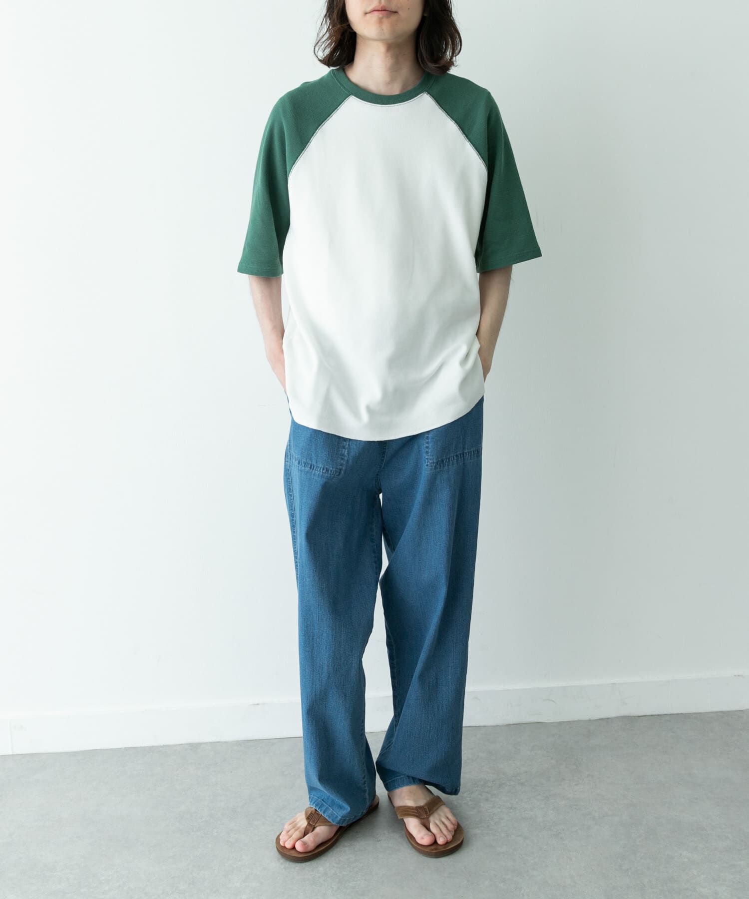 Sonny Label 「配色ワッフルラグランショートスリーブTシャツ」|Tシャツ・カットソー|