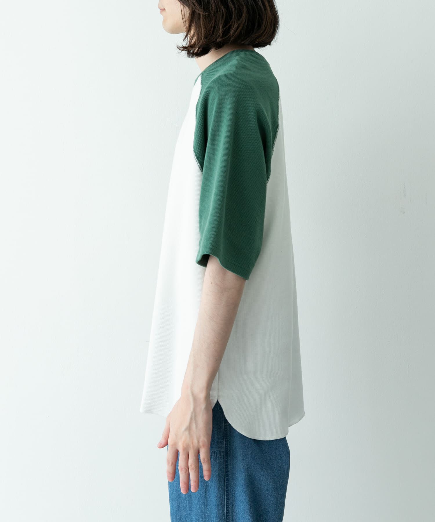 Sonny Label 「配色ワッフルラグランショートスリーブTシャツ」|Tシャツ・カットソー|