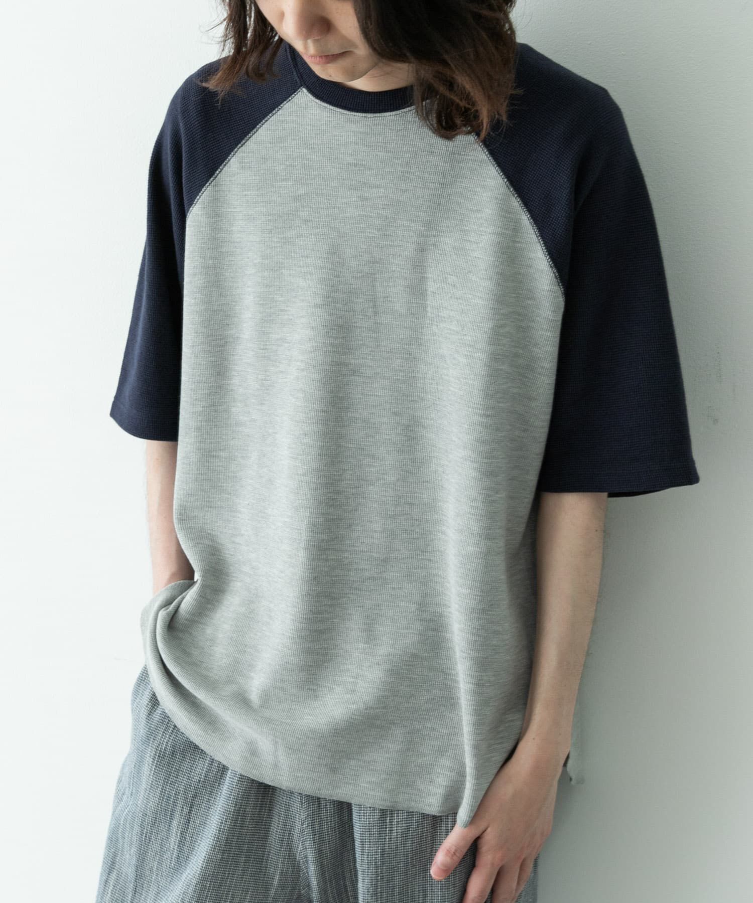 Sonny Label 「配色ワッフルラグランショートスリーブTシャツ」|Tシャツ・カットソー|
