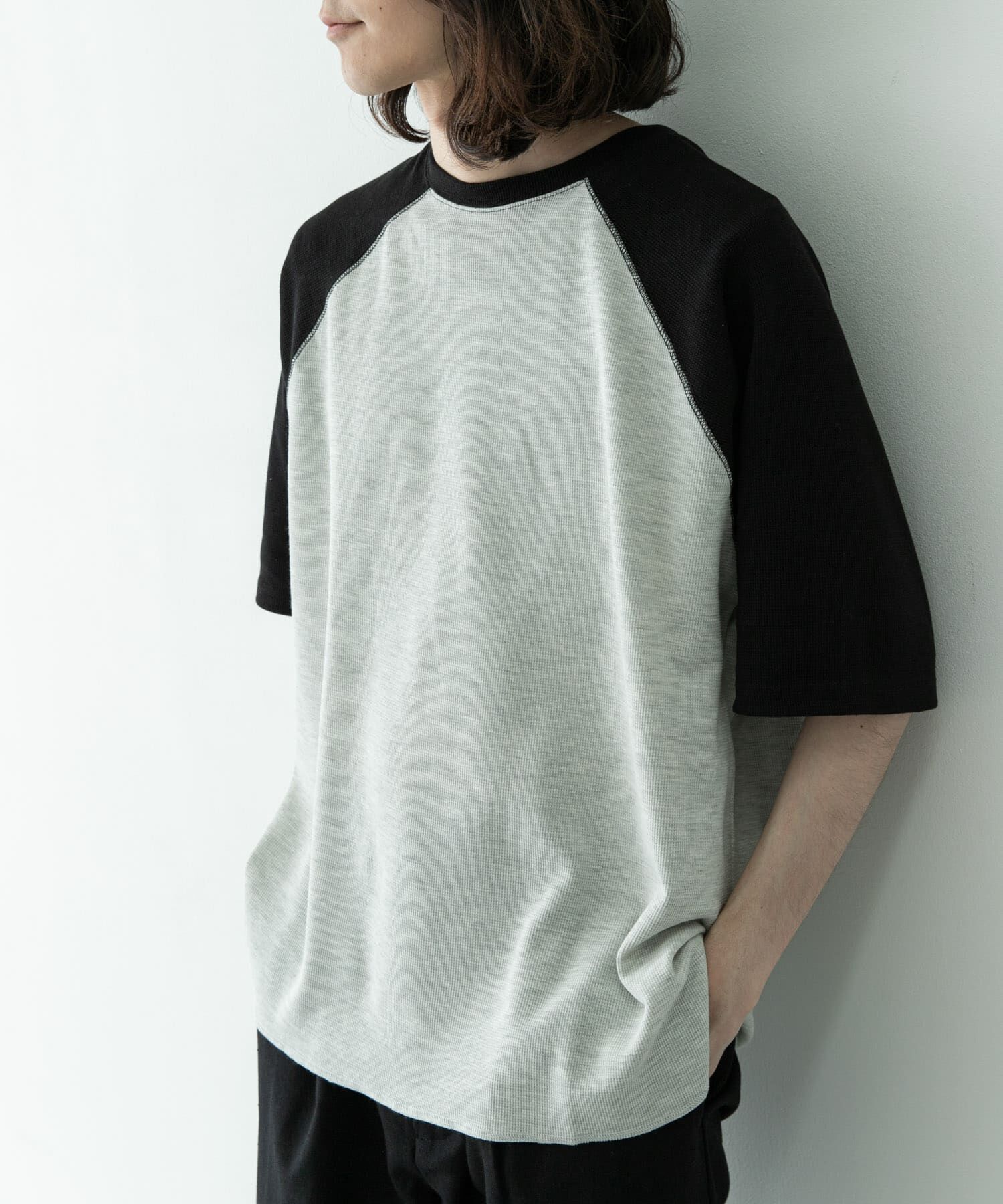 Sonny Label 「配色ワッフルラグランショートスリーブTシャツ」|Tシャツ・カットソー|