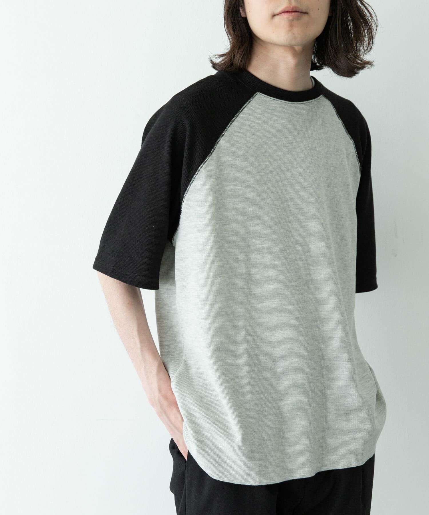 Sonny Label 「配色ワッフルラグランショートスリーブTシャツ」|Tシャツ・カットソー|