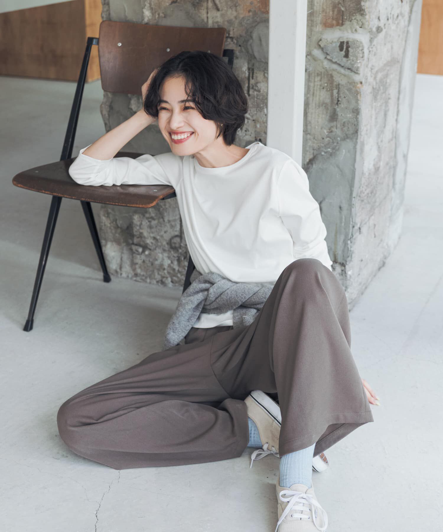 URBAN RESEARCH DOORS「『UR TECH』完声シルケットロングスリーブ Tシャツ」|Tシャツ・カットソー|