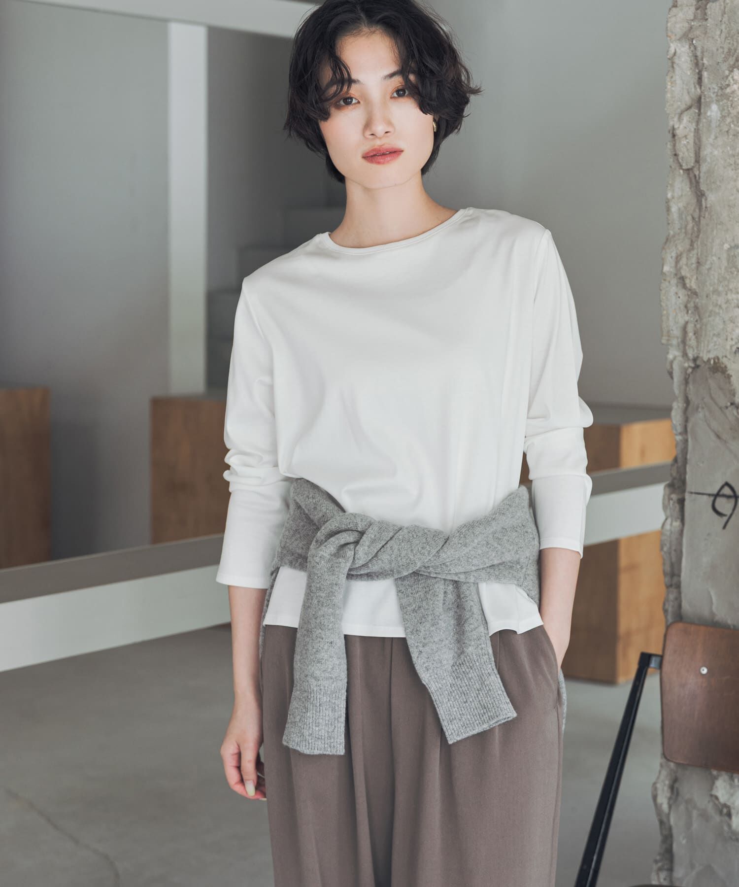 URBAN RESEARCH DOORS「『UR TECH』完声シルケットロングスリーブ Tシャツ」|Tシャツ・カットソー|