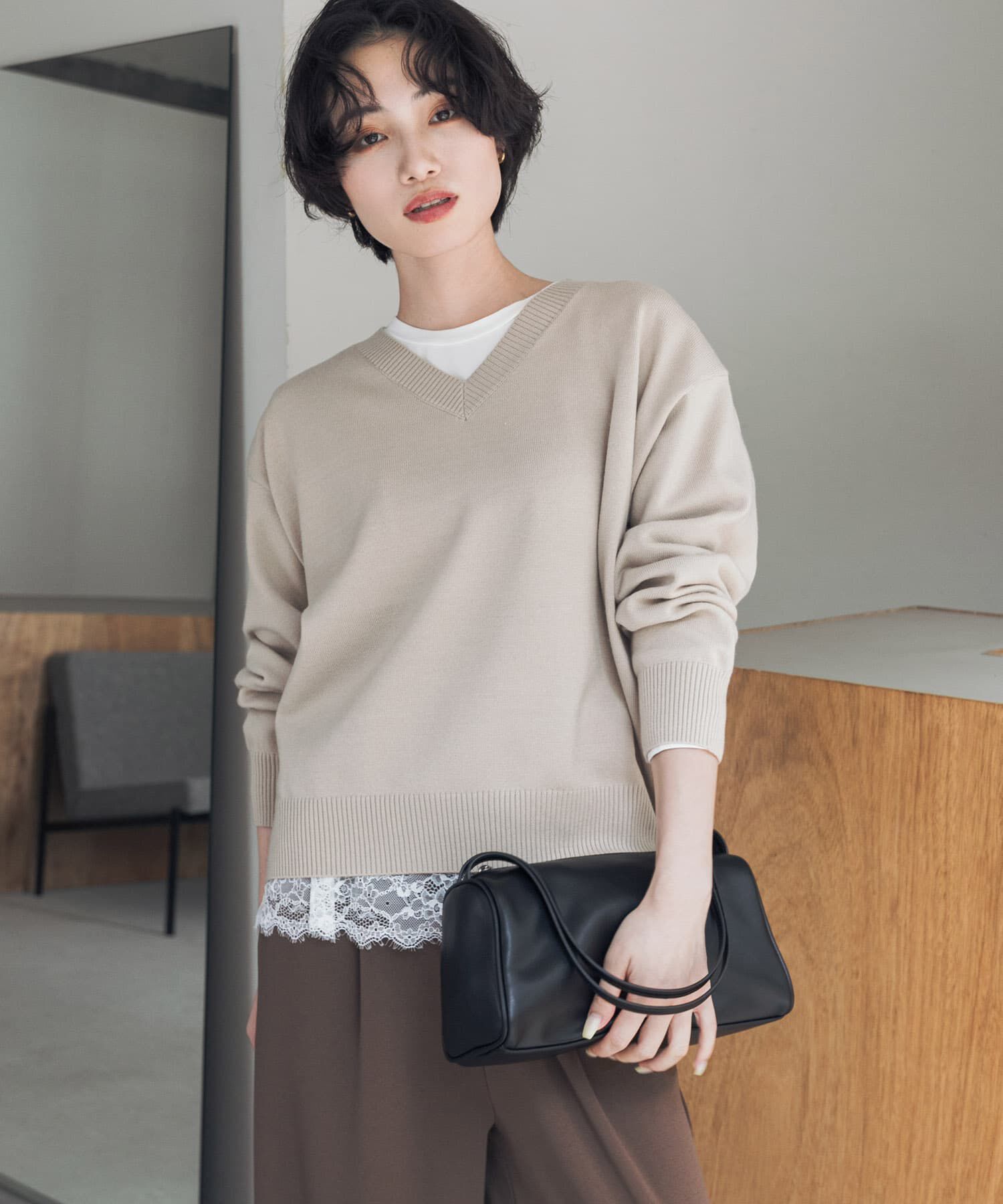 URBAN RESEARCH DOORS「『UR TECH 200日ニット』Vネックプルオーバー」|ニット・セーター|