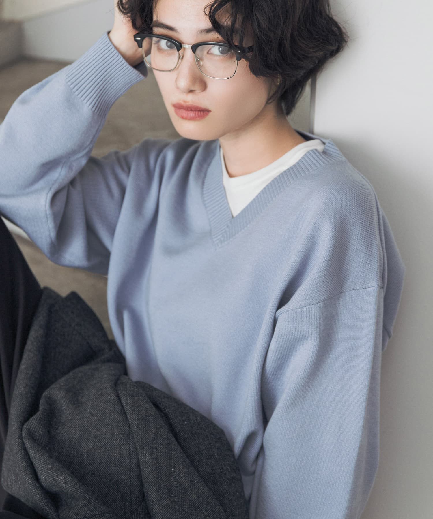 URBAN RESEARCH DOORS「『UR TECH 200日ニット』Vネックプルオーバー」|ニット・セーター|
