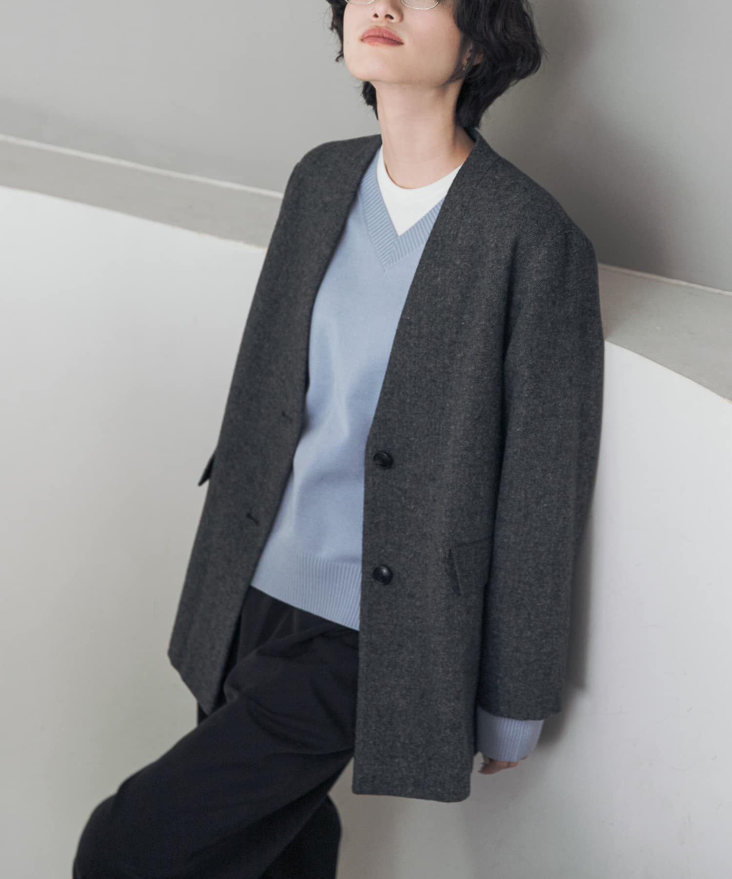 URBAN RESEARCH DOORS「『UR TECH 200日ニット』Vネックプルオーバー」|ニット・セーター|