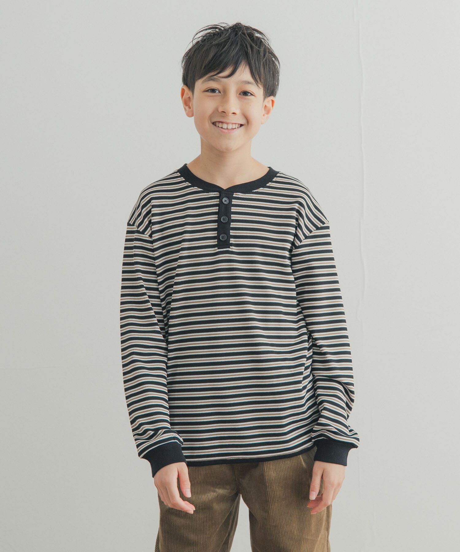 URBAN RESEARCH DOORS「『150サイズあり』ワッフルボーダーロングTシャツ(KIDS)」|その他|