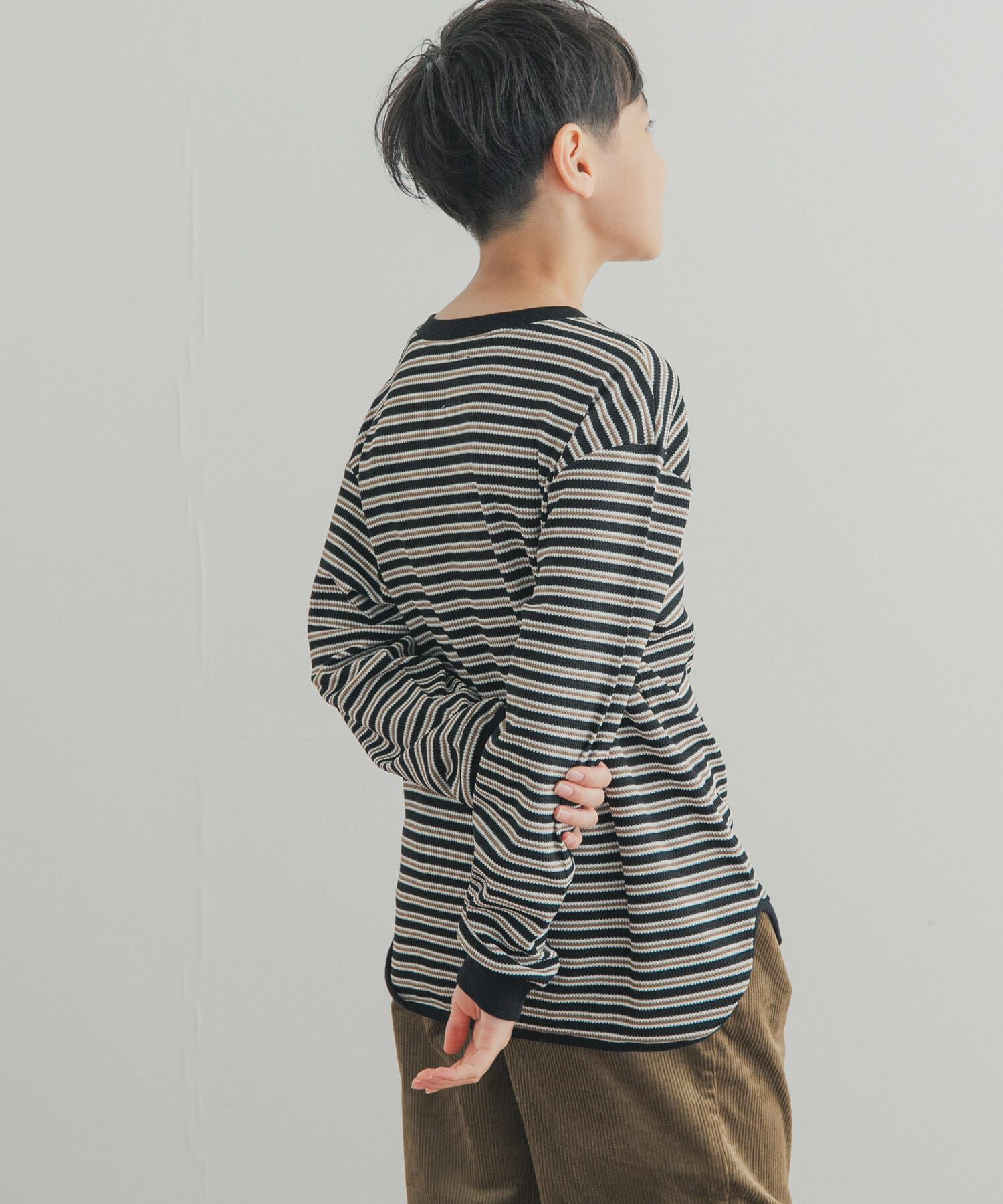 URBAN RESEARCH DOORS「『150サイズあり』ワッフルボーダーロングTシャツ(KIDS)」|その他|