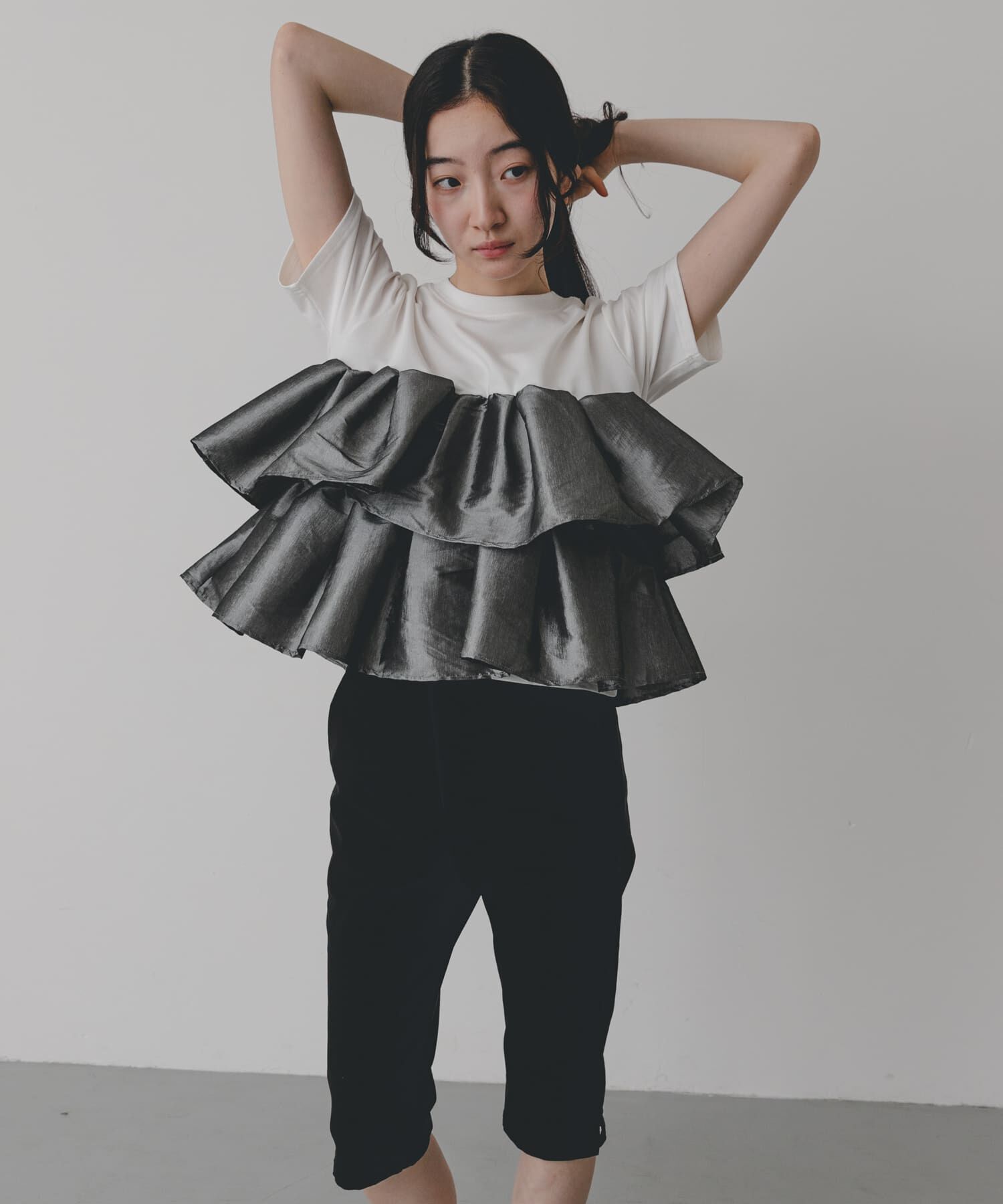SENSE OF PLACE by URBAN RESEARCH「シャイニーフリルドッキングカットトップ」|Tシャツ・カットソー|
