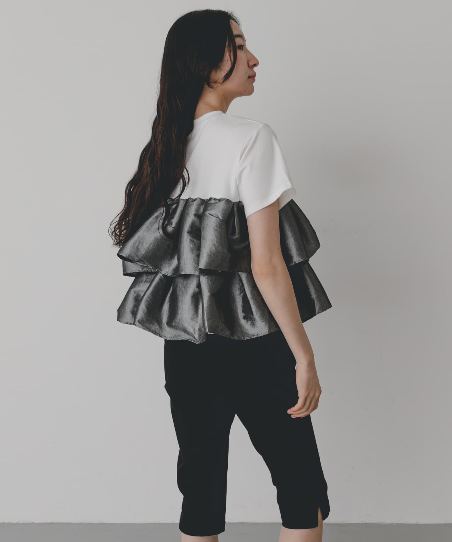 SENSE OF PLACE by URBAN RESEARCH「シャイニーフリルドッキングカットトップ」|Tシャツ・カットソー|