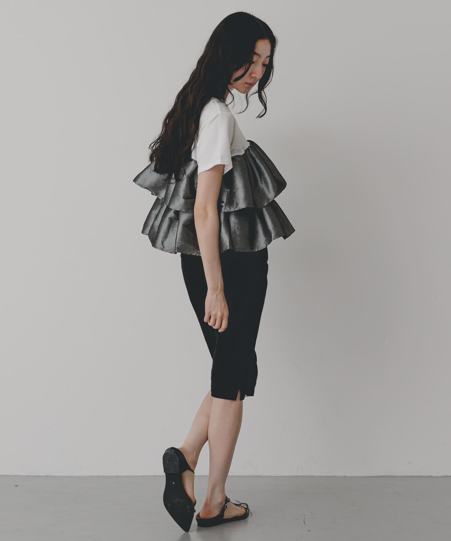SENSE OF PLACE by URBAN RESEARCH「シャイニーフリルドッキングカットトップ」|Tシャツ・カットソー|