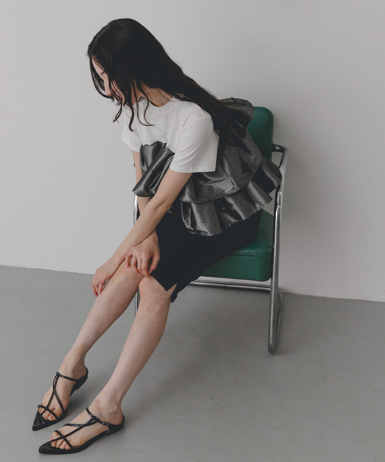SENSE OF PLACE by URBAN RESEARCH「シャイニーフリルドッキングカットトップ」|Tシャツ・カットソー|