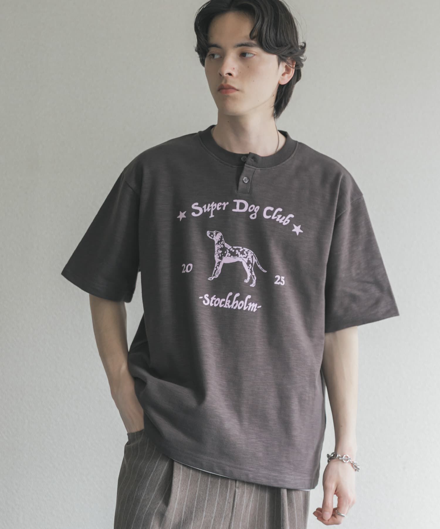 SENSE OF PLACE by URBAN RESEARCH「ヴィンテージグラフィックヘンリーネックTシャツ」|Tシャツ・カットソー|