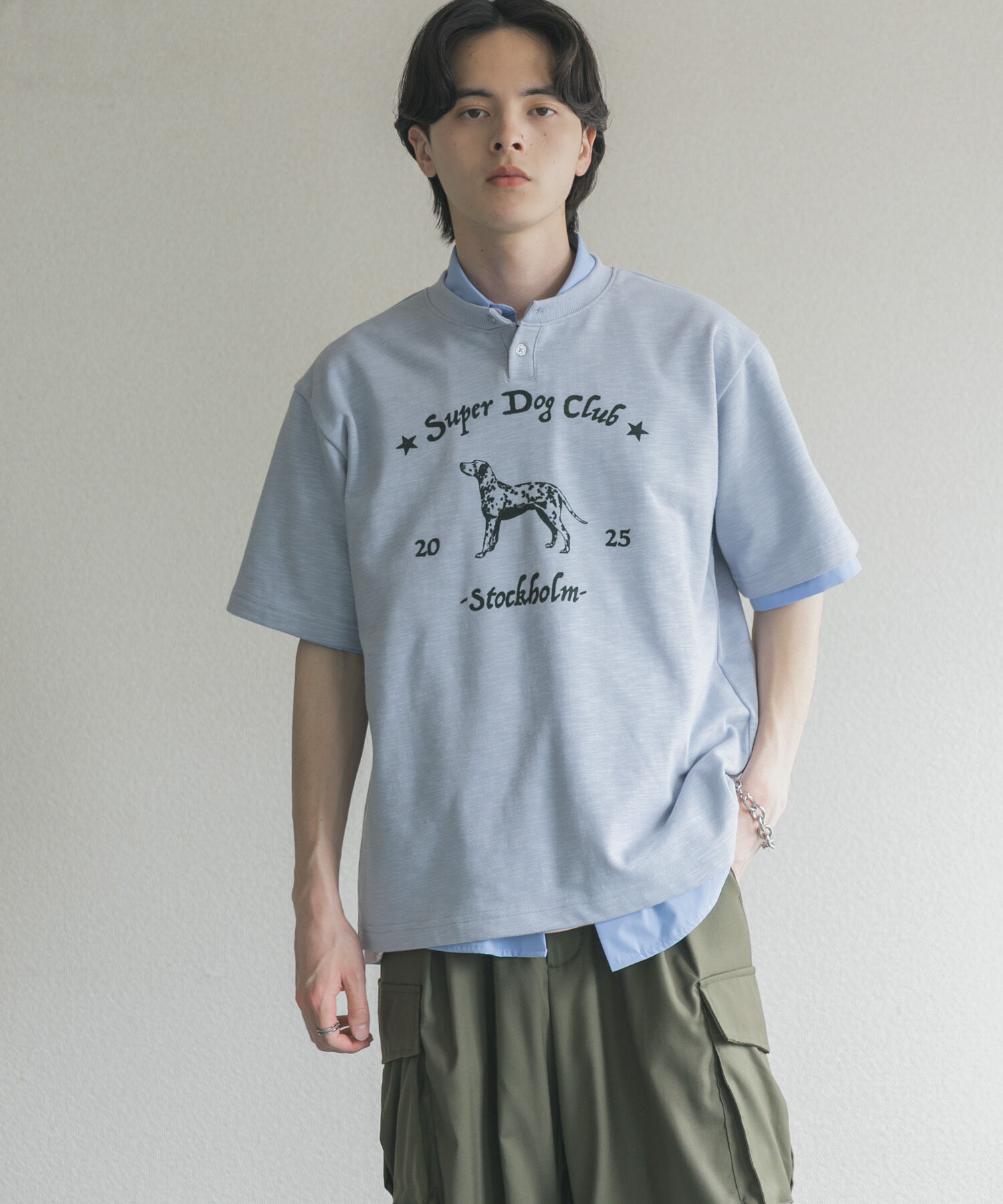 SENSE OF PLACE by URBAN RESEARCH「ヴィンテージグラフィックヘンリーネックTシャツ」|Tシャツ・カットソー|