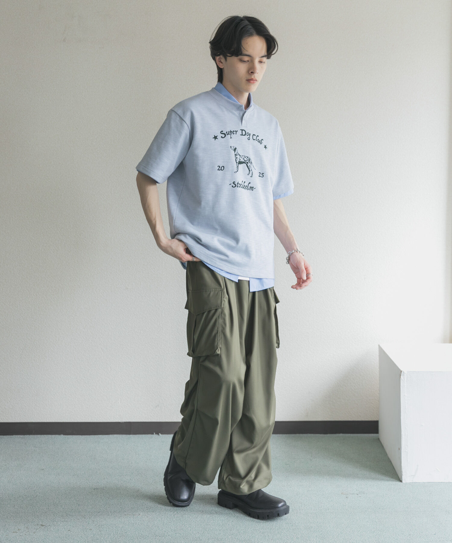 SENSE OF PLACE by URBAN RESEARCH「ヴィンテージグラフィックヘンリーネックTシャツ」|Tシャツ・カットソー|