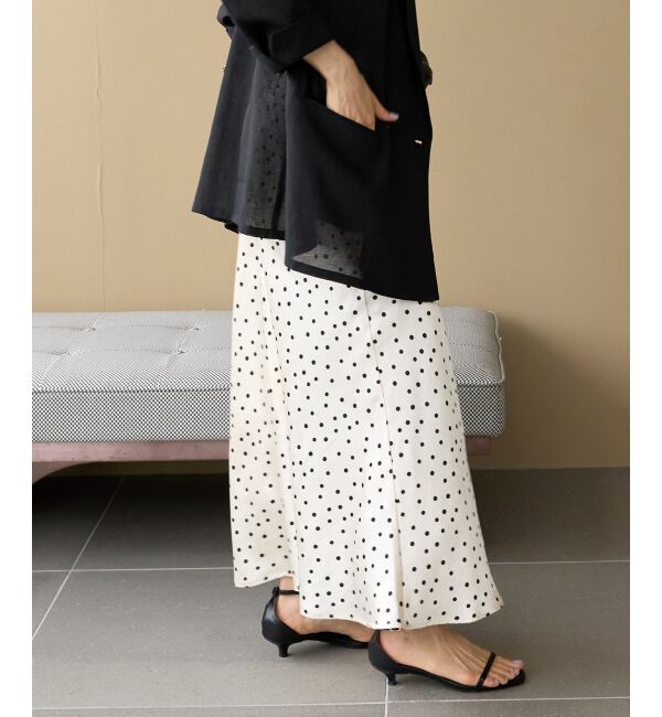  「サテンドットマーメイドスカート」|スカート|