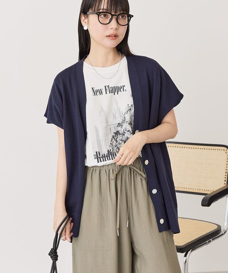 AMERICAN HOLIC「【WEB限定】フレンチスリーブVネックニットカーディガン」|カーディガン|
