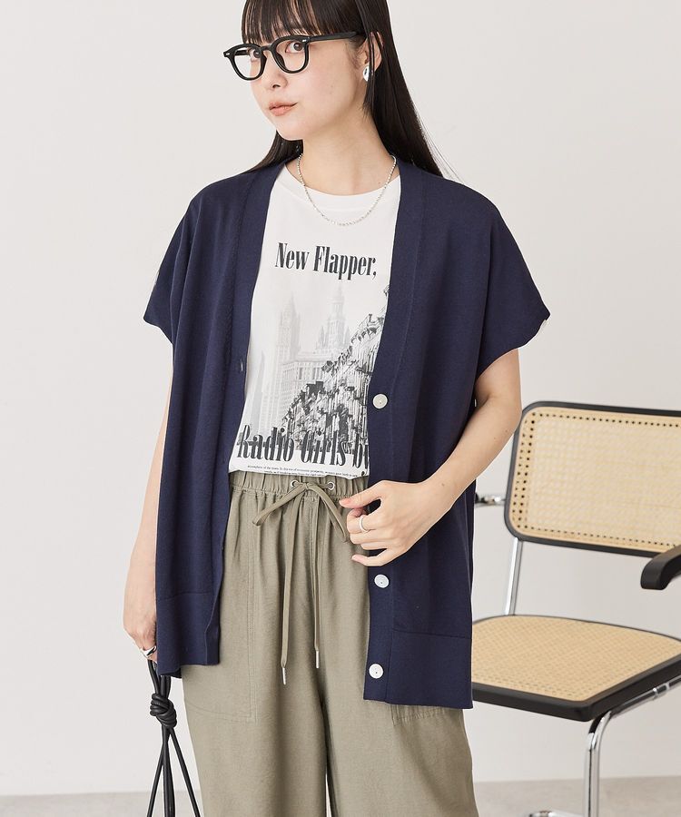 AMERICAN HOLIC「【WEB限定】フレンチスリーブVネックニットカーディガン」|カーディガン|