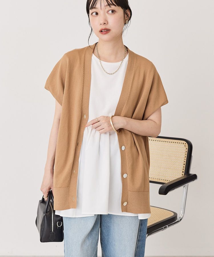AMERICAN HOLIC「【WEB限定】フレンチスリーブVネックニットカーディガン」|カーディガン|