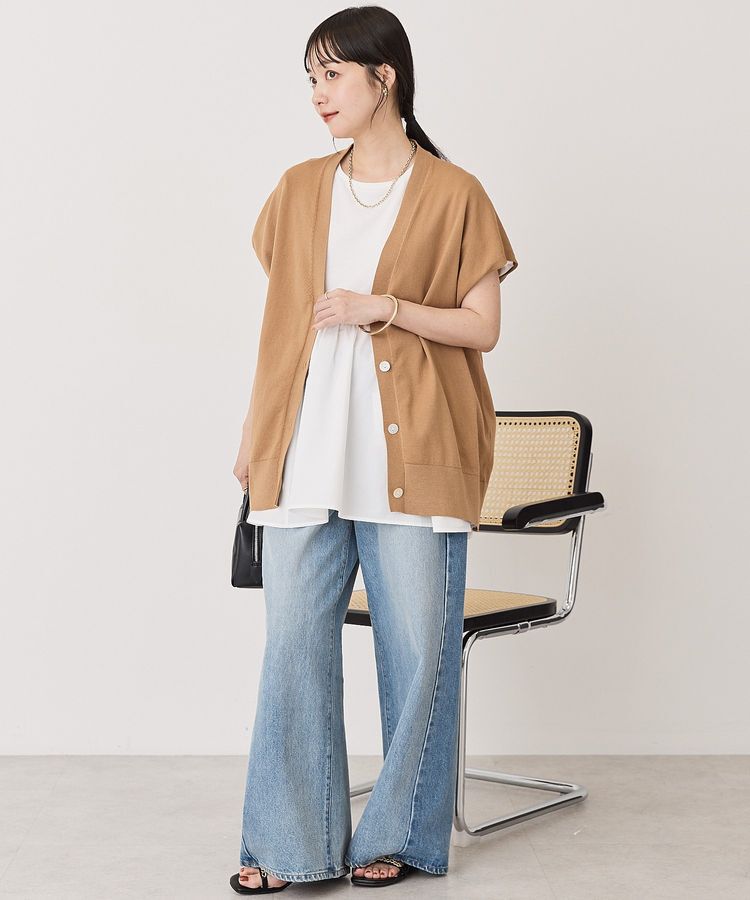 AMERICAN HOLIC「【WEB限定】フレンチスリーブVネックニットカーディガン」|カーディガン|
