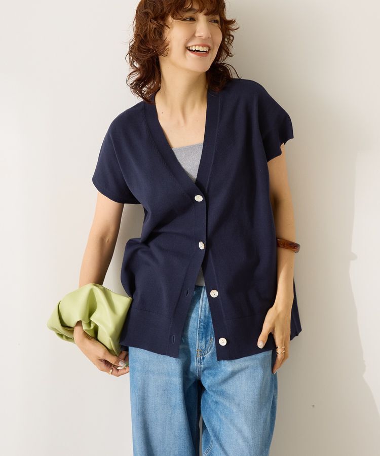 AMERICAN HOLIC「【WEB限定】フレンチスリーブVネックニットカーディガン」|カーディガン|Navy