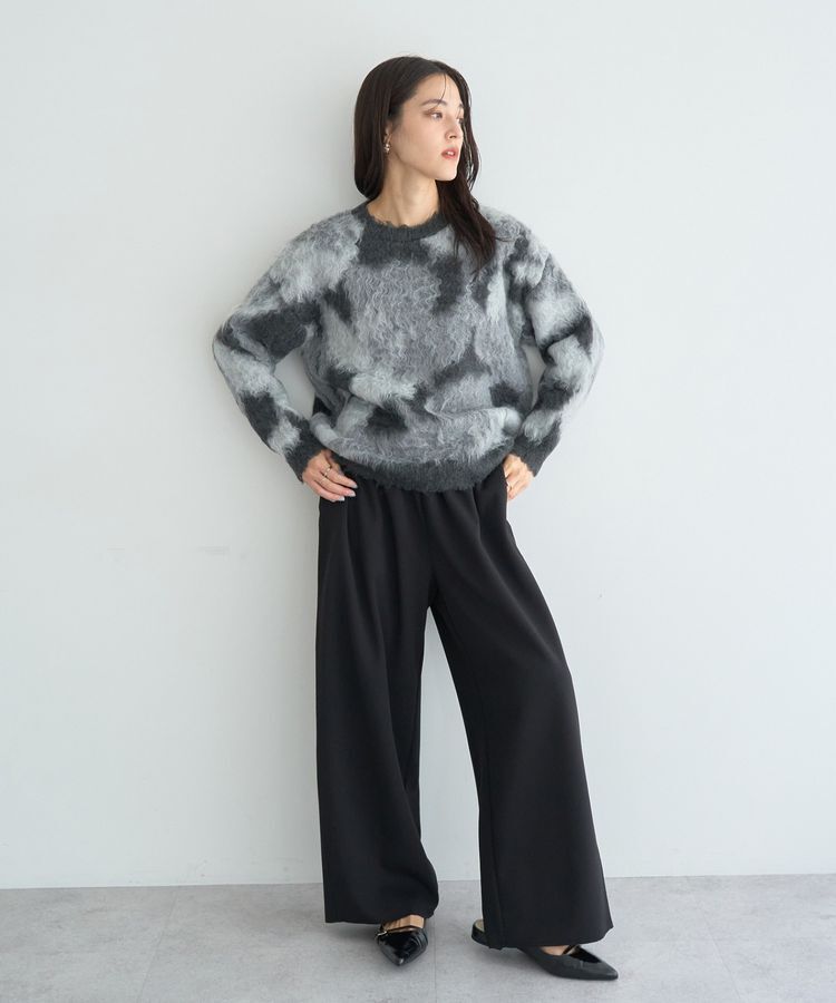 YECCA VECCA「フラワー柄シャギーニット」|ニット・セーター|