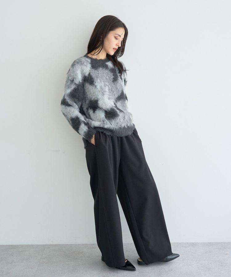 YECCA VECCA「フラワー柄シャギーニット」|ニット・セーター|
