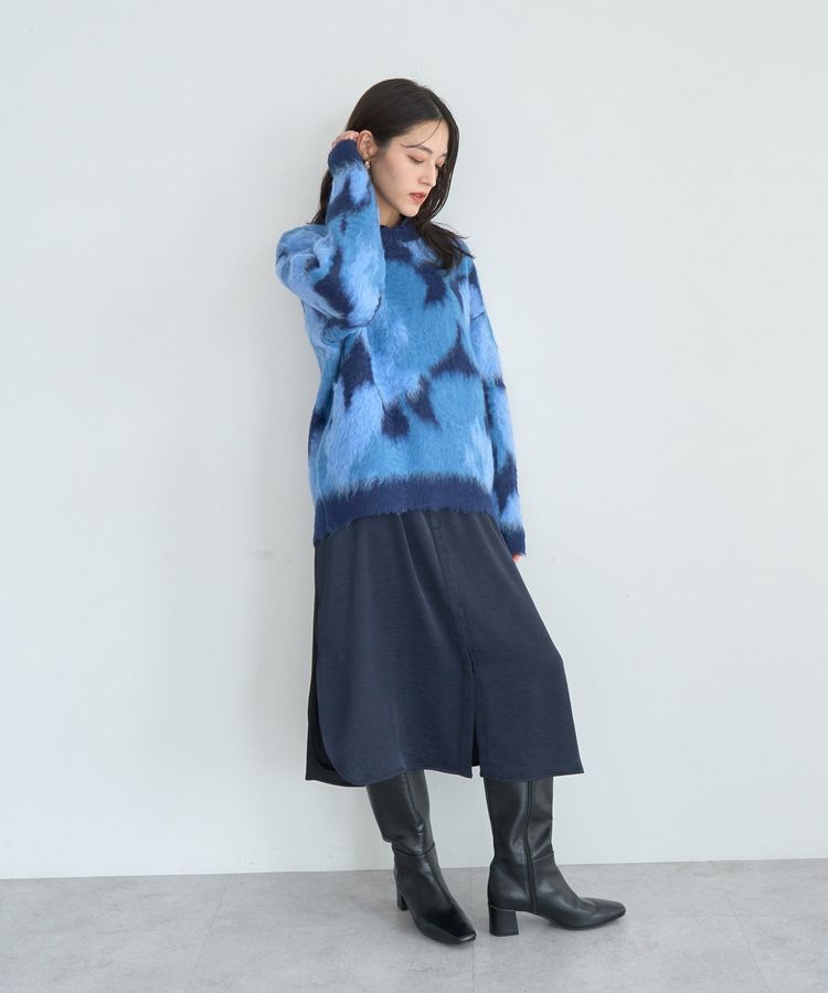 YECCA VECCA「フラワー柄シャギーニット」|ニット・セーター|