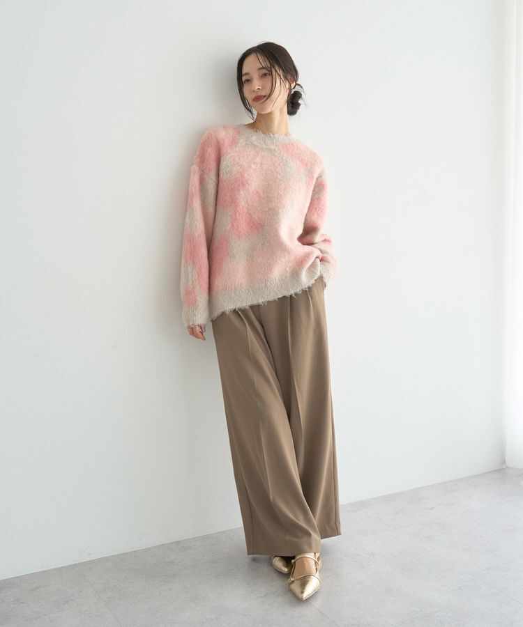 YECCA VECCA「フラワー柄シャギーニット」|ニット・セーター|