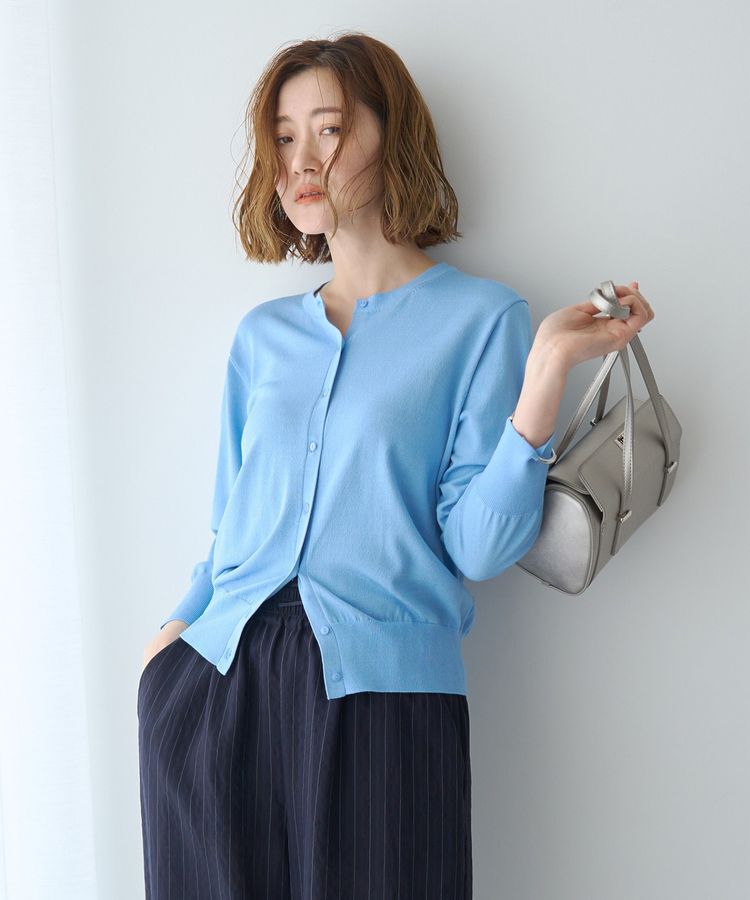 YECCA VECCA「【洗濯機洗い可】マシンウォッシャブルカーディガン②」|カーディガン|Light Blue