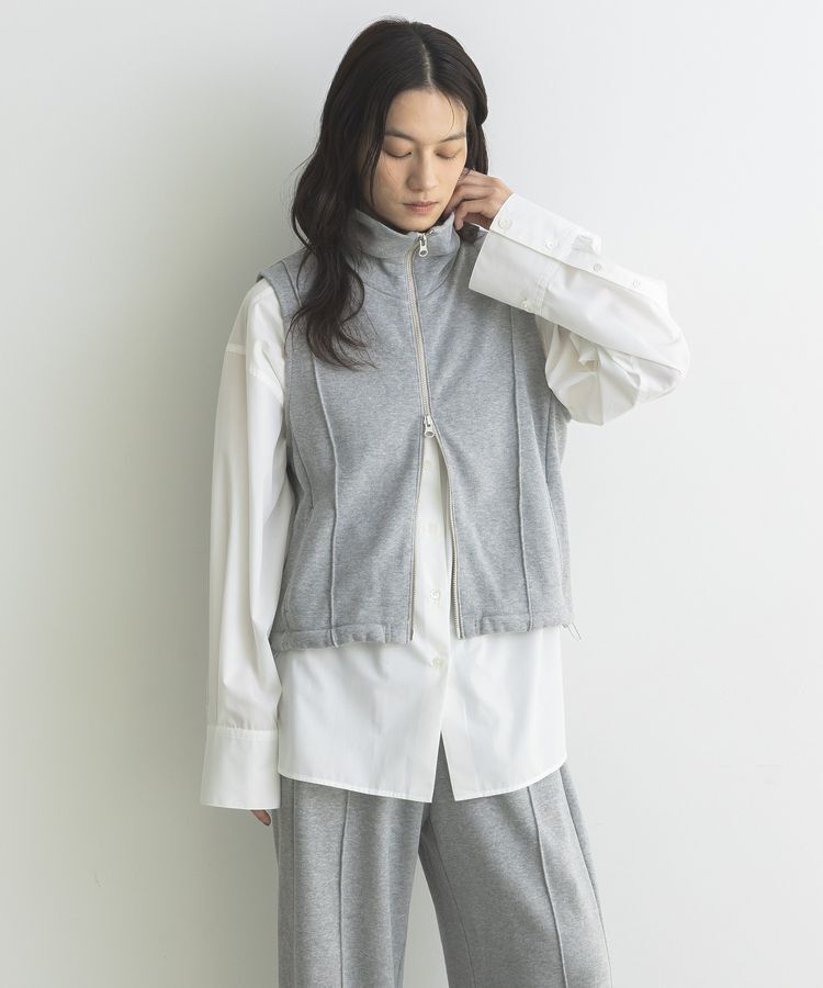 GARAGE OF GOOD CLOTHING「【日本製】裏毛ドロストショートベスト」|ベスト・ジレ|Gray Mixture