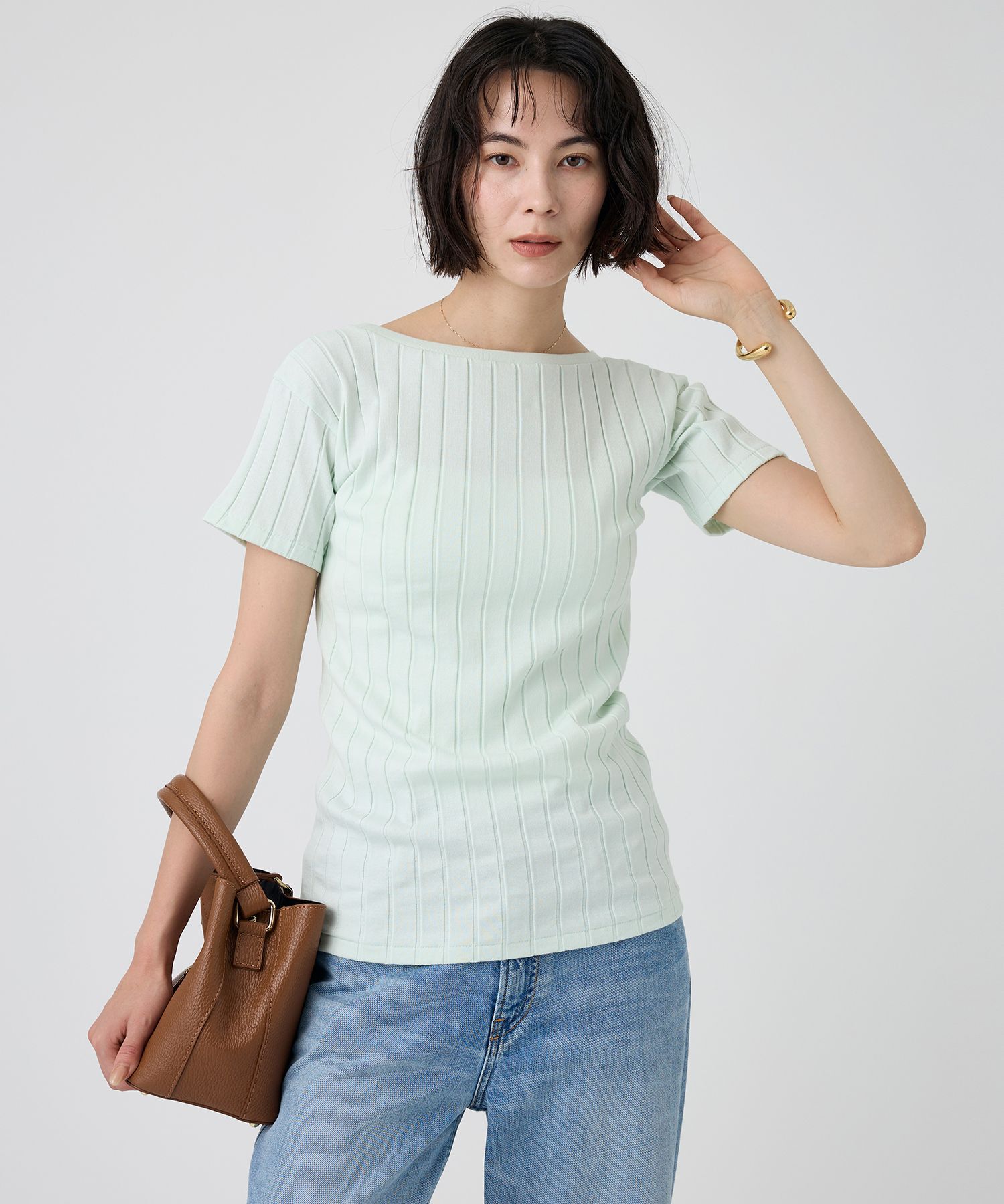  「【YOUNG＆OLSEN】＜別注＞2WAYリブTEE」|Tシャツ・カットソー|ライトグリーン