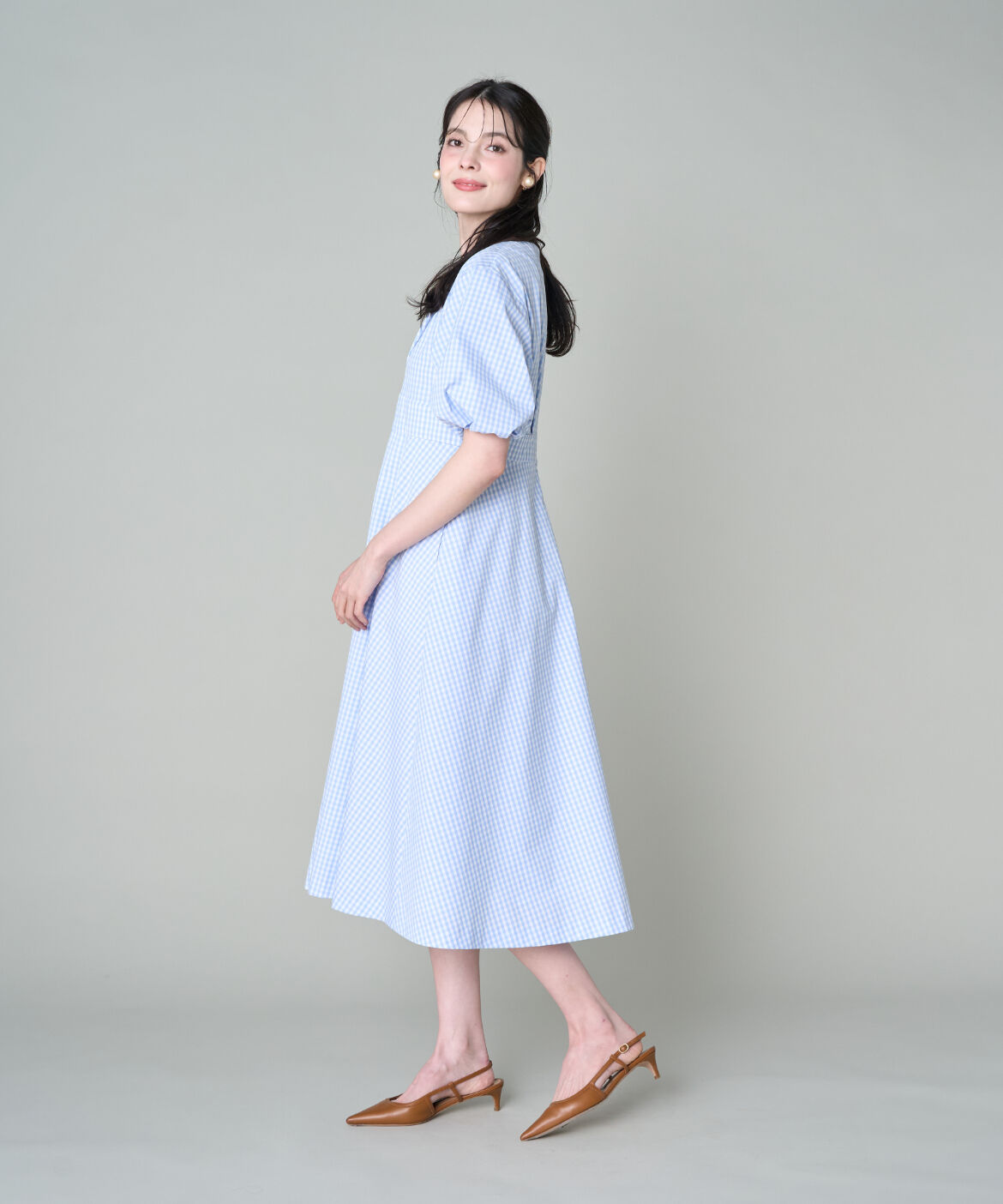 Maglie le cassetto「《プラスサイズ》Vネックフレアワンピース」|ワンピース|