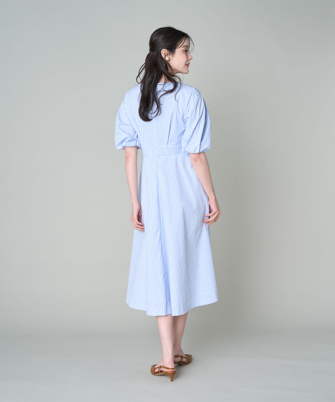 Maglie le cassetto「《プラスサイズ》Vネックフレアワンピース」|ワンピース|